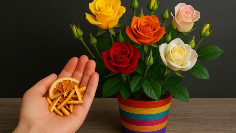 Unlock 5 Secrets: How Dried Orange Peels Transform Rose Branches into Blooming Beauties!