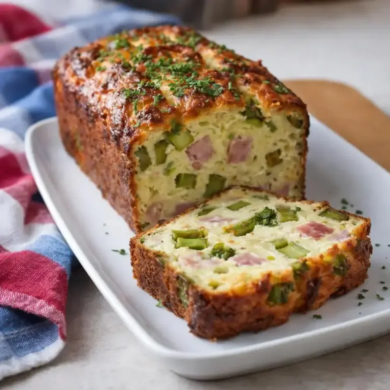 Savory Asparagus, Ham, and Cheddar Cake: A Heavenly Baked Delight
