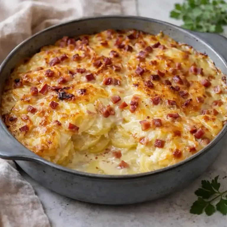 Bacon and Reblochon Potato Gratin with Garlic Cream: The Ultimate Comfort Dish