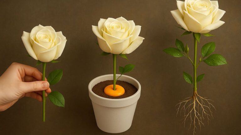 Grow 1001 Roots Overnight by Sticking a Rose Branch in an Egg! Discover How!