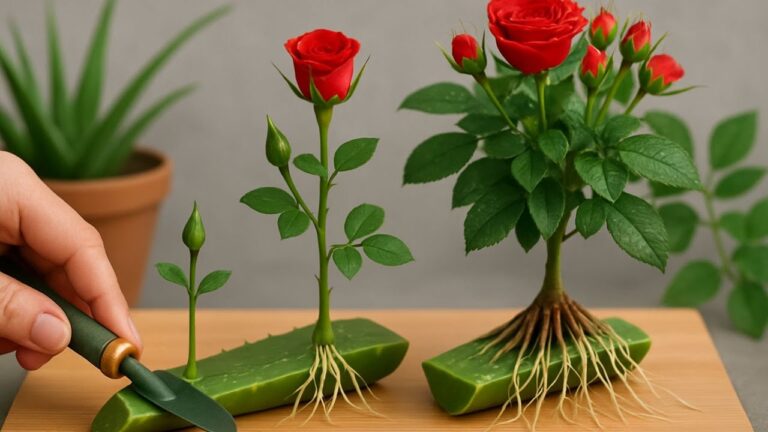 999 New Roots: How to Grow Plants Overnight with Aloe and a Rose Branch!