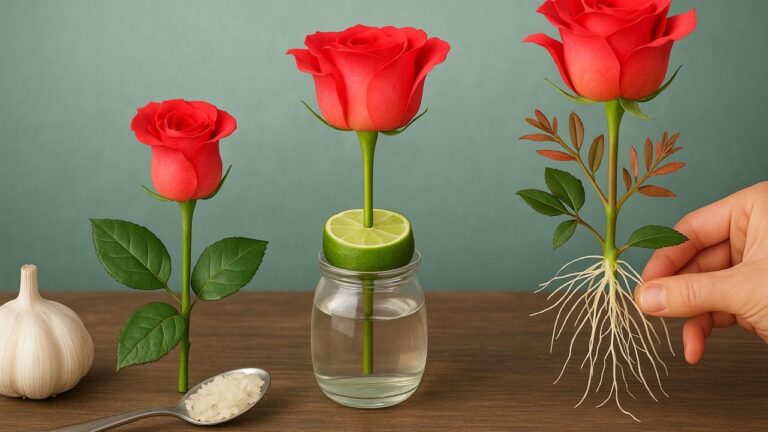 Root 7 Stunning Rose Cuttings Overnight with Just Lemon and Garlic!