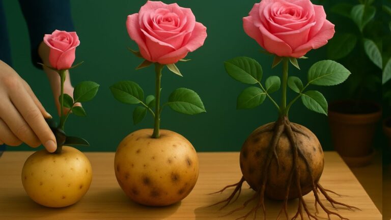 Grow 99 Rose Roots Overnight by Sticking Them in a Potato – Here’s How!